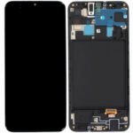 BLACK LCD SCREEN WITH FRAME for SAMSUNG GALAXY A50